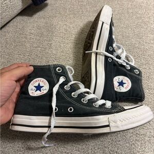 Converse Dark Canvas High Tops. Women’s 6 or a men’s 4